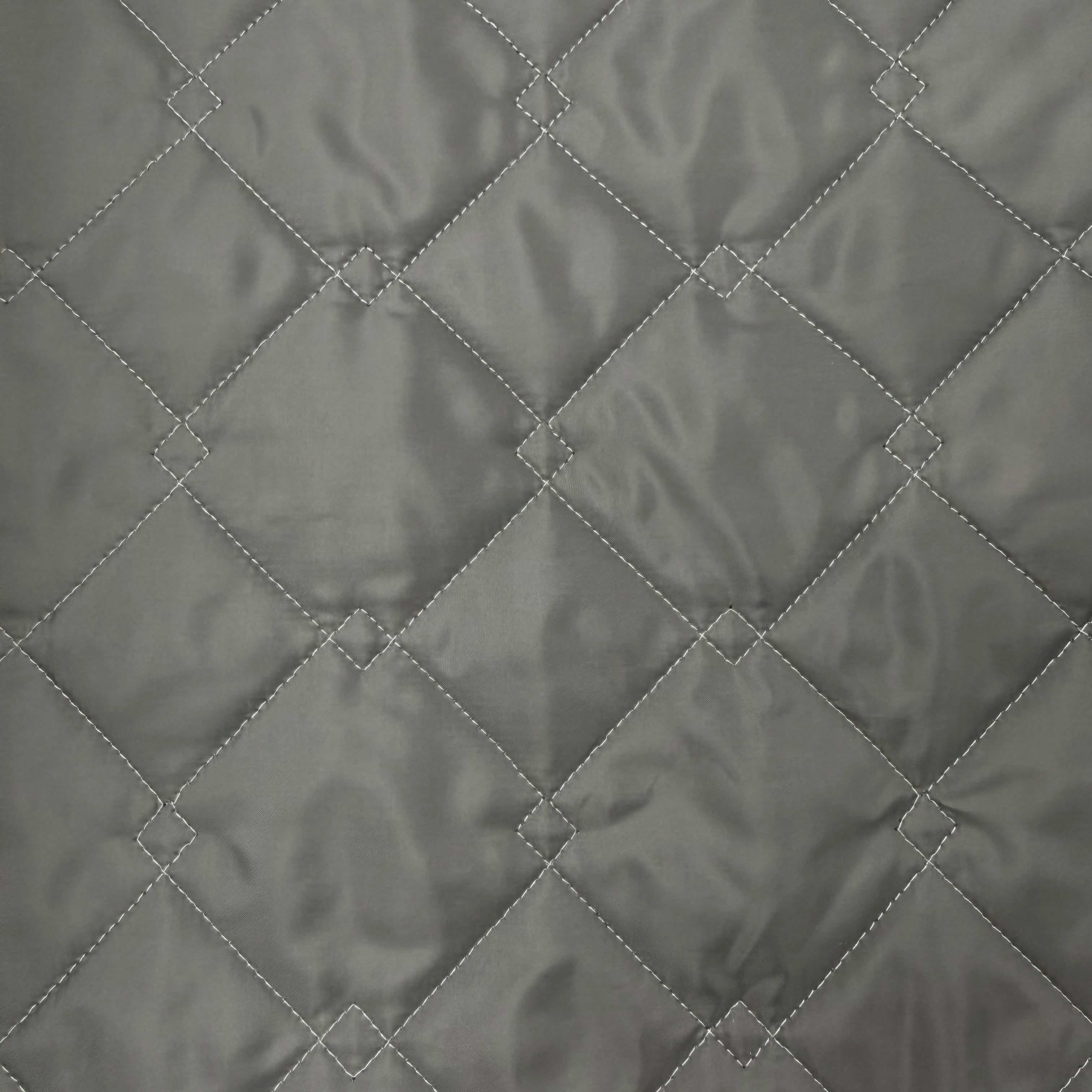 Grey Double Sided Padded Quilted Material Fabric With Grey Back | SALEXM396