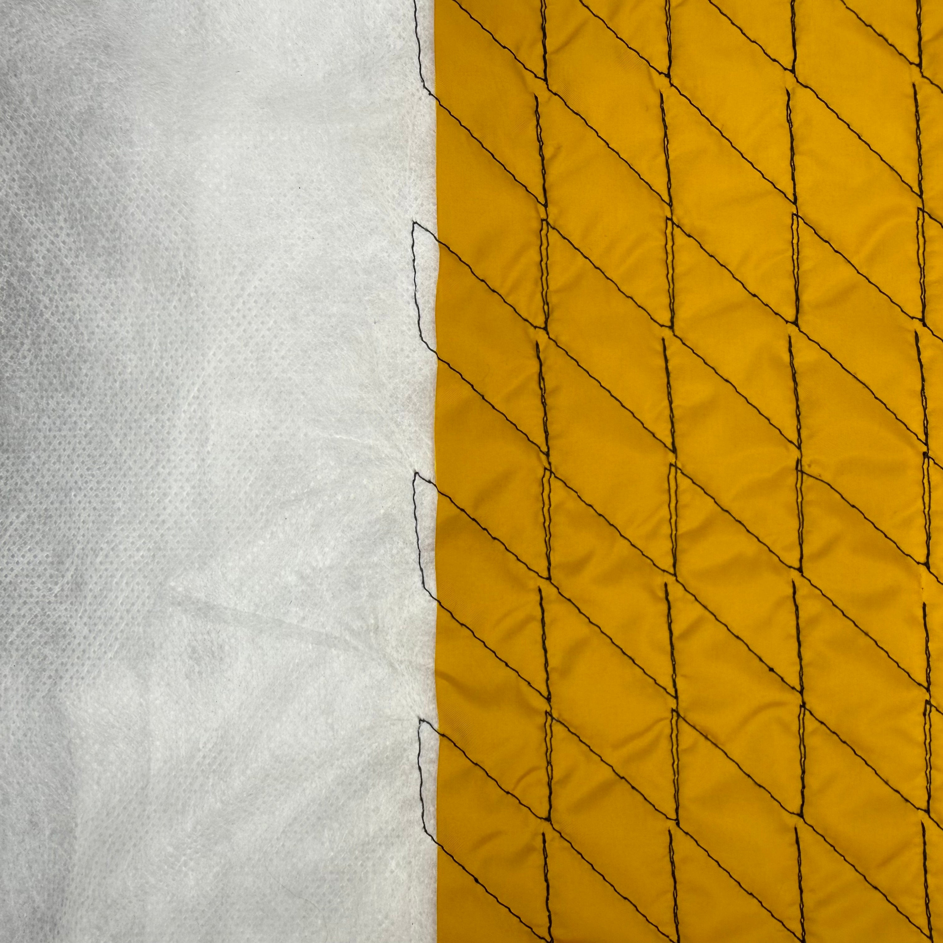 Yellow Quilted Polyester Lining Diamond Stitch Fabric |SALEXM401