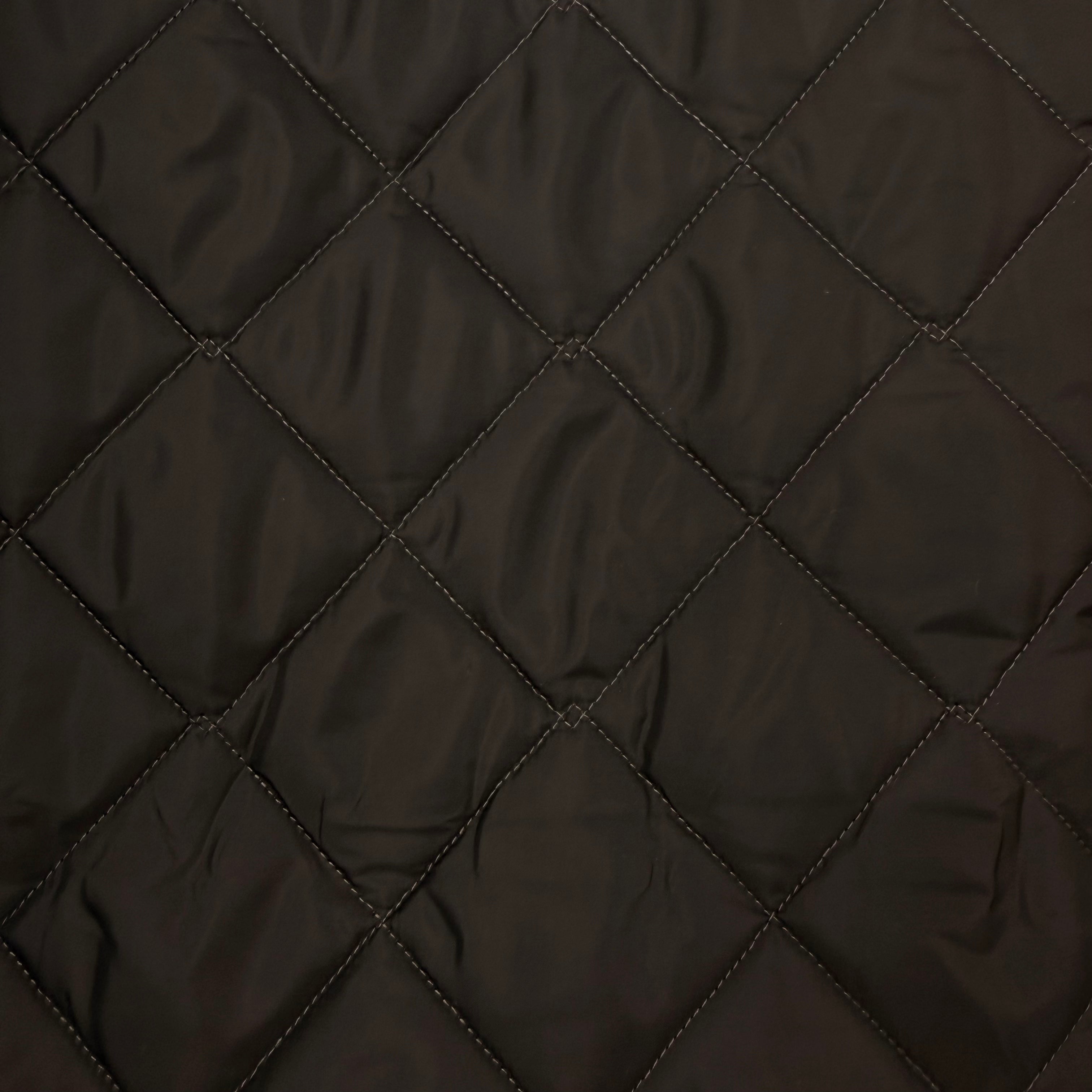 Dark Brown Double Sided Padded Quilted Material Fabric With White Back | SALEXM402