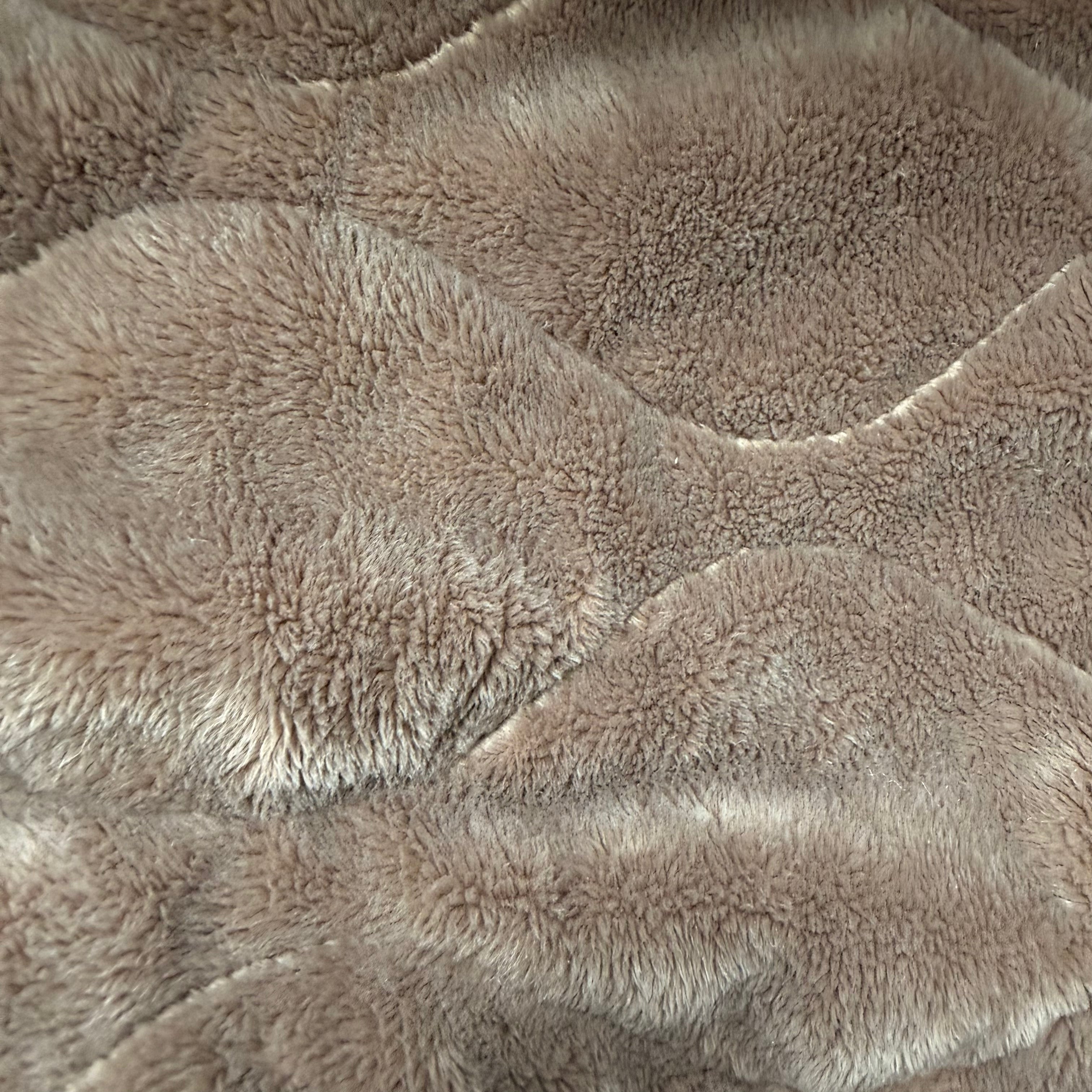 Fur light Grey Double Sided Padded Quilted Material Fabric With Black Back | SALEXM410