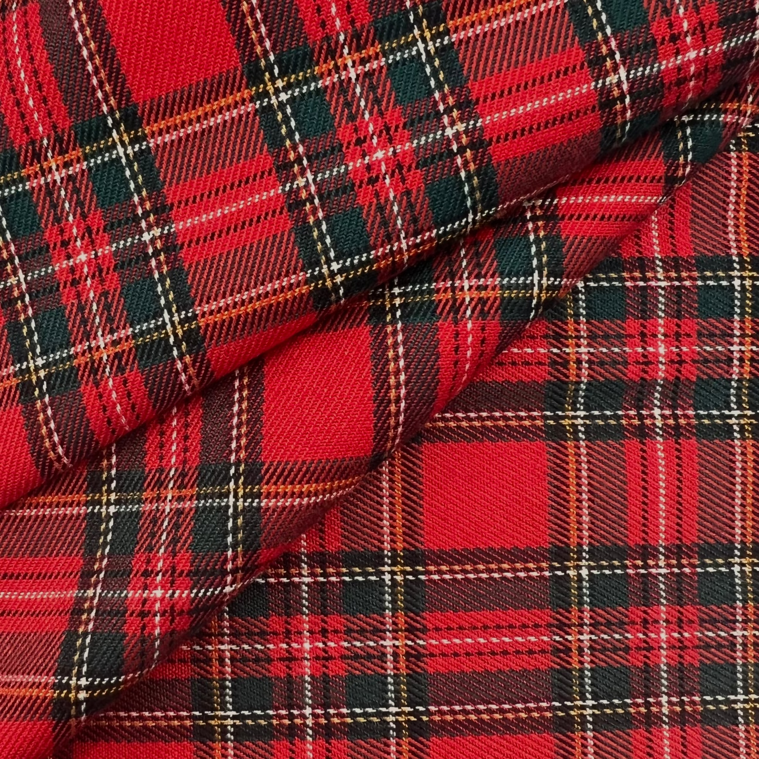 Stretch Polyester & Viscose Gabardine Checkered Fabric NB059 05200/015