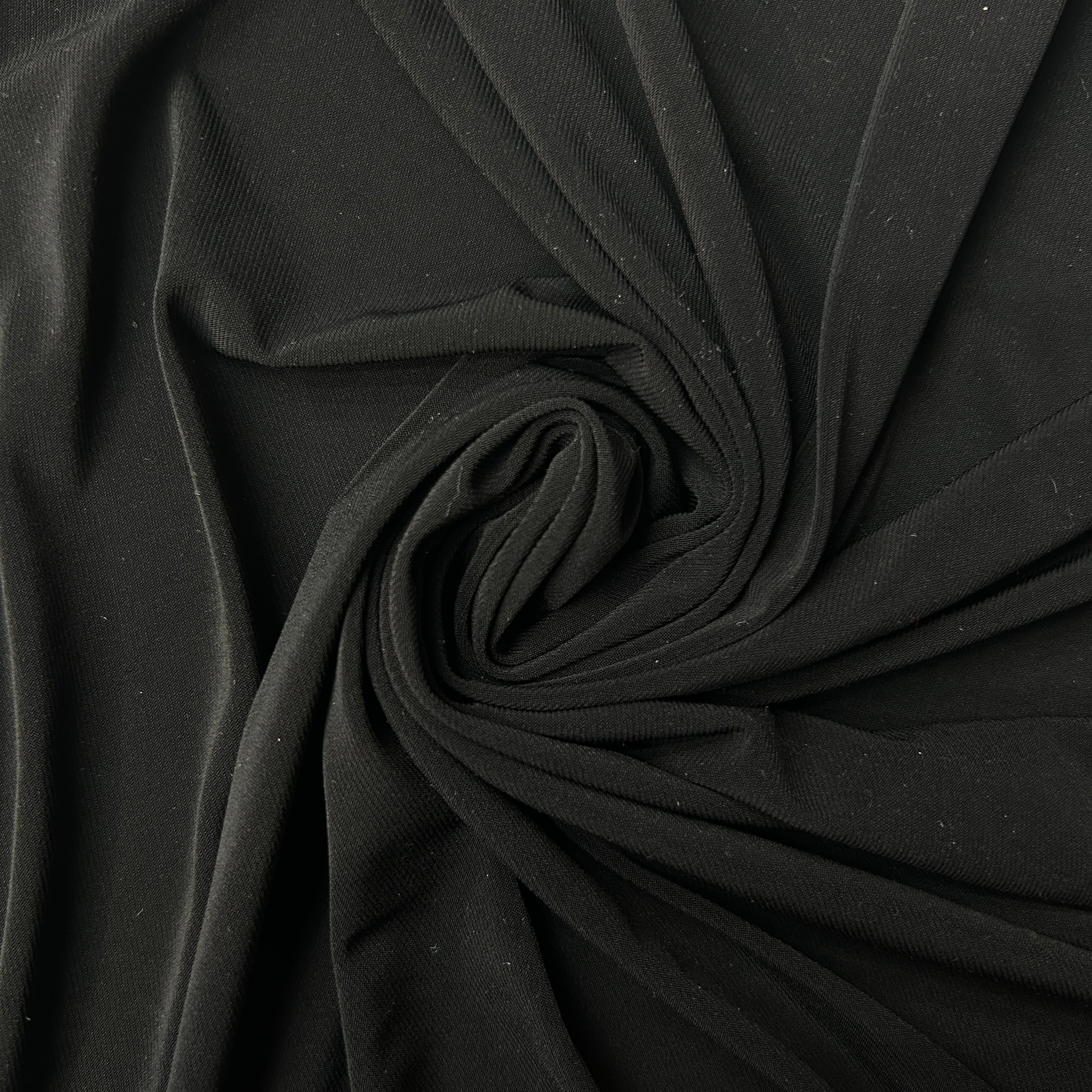 Close-up of black fabric with a swirl pattern