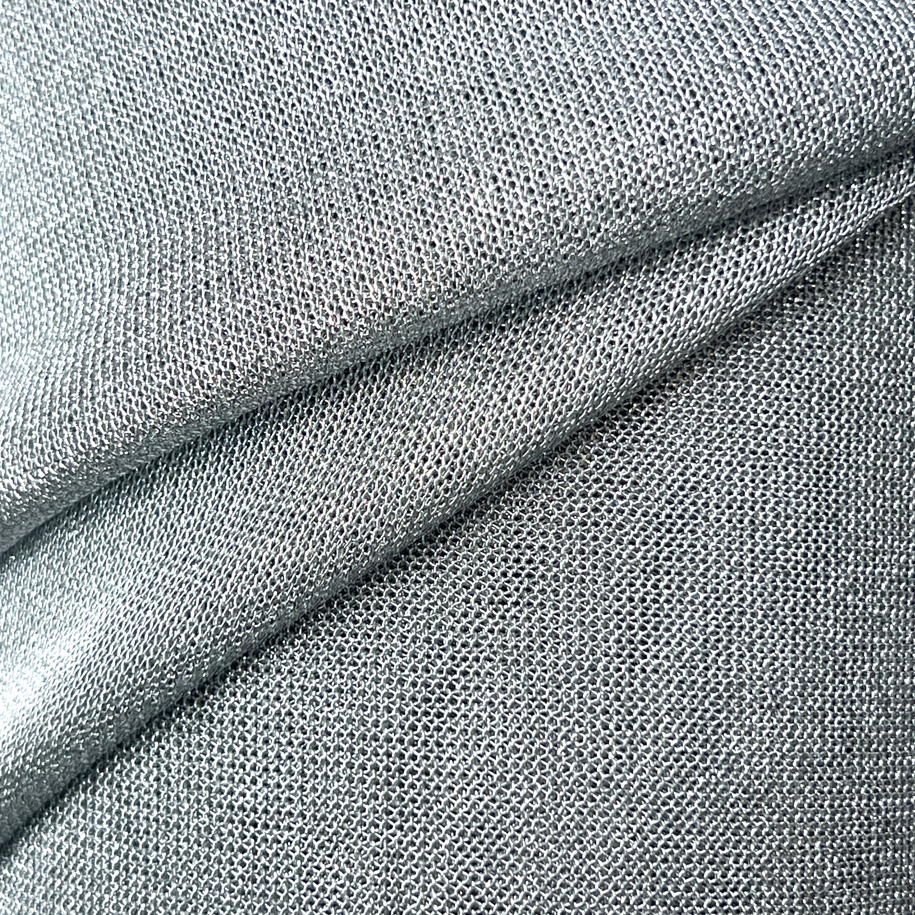 Close-up of gray fabric with a textured pattern
