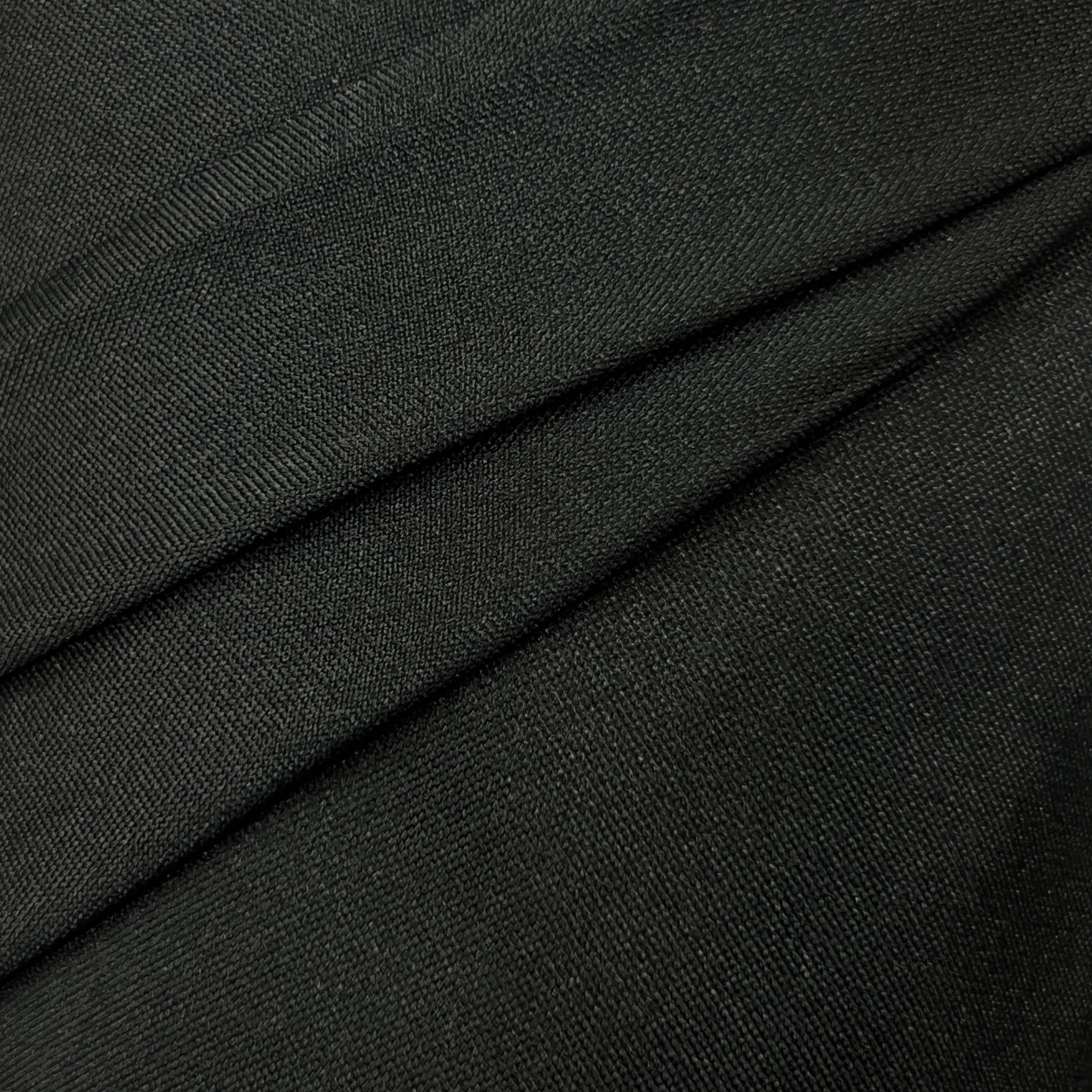 Close-up of black fabric with a subtle pattern