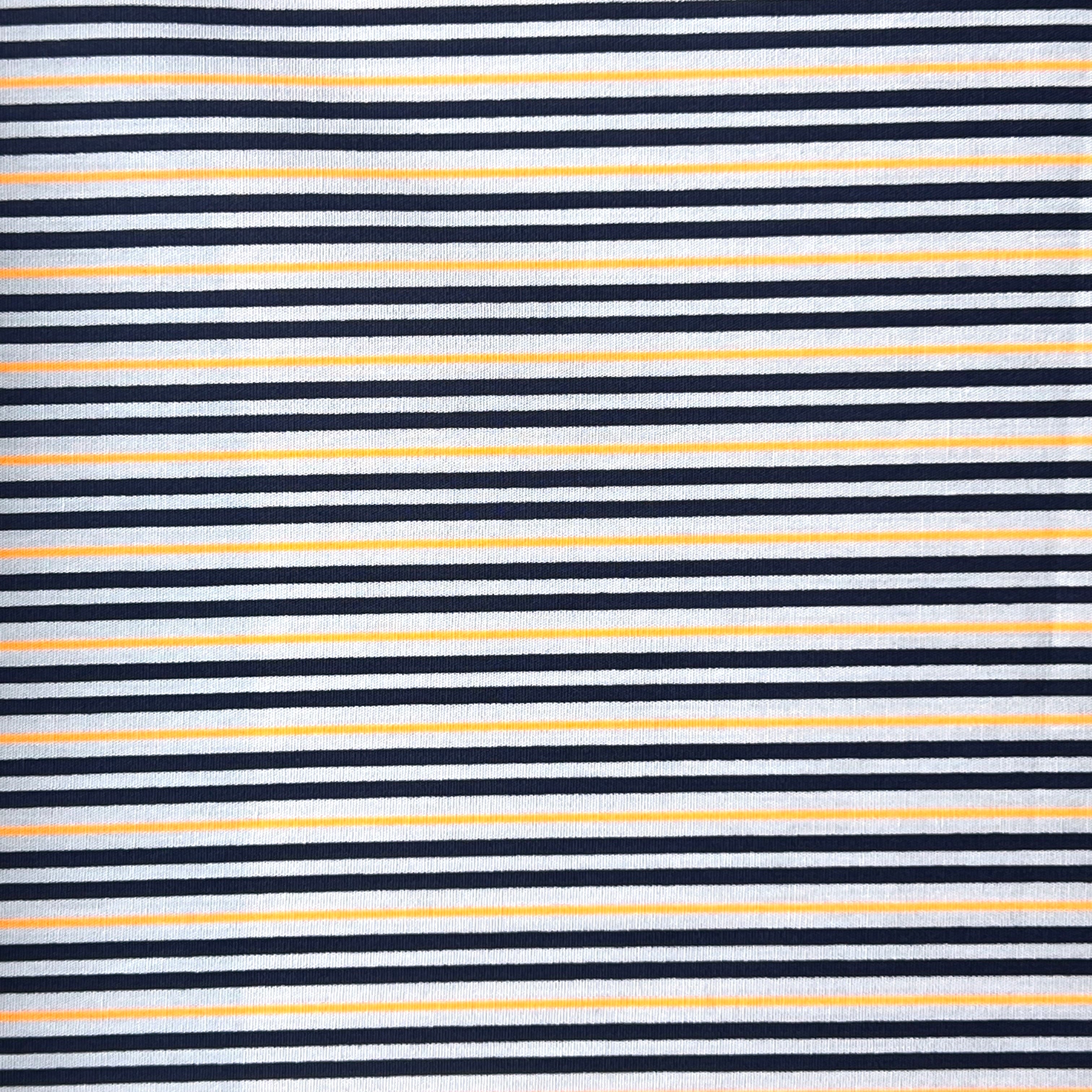 Navy and yellow striped fabric pattern