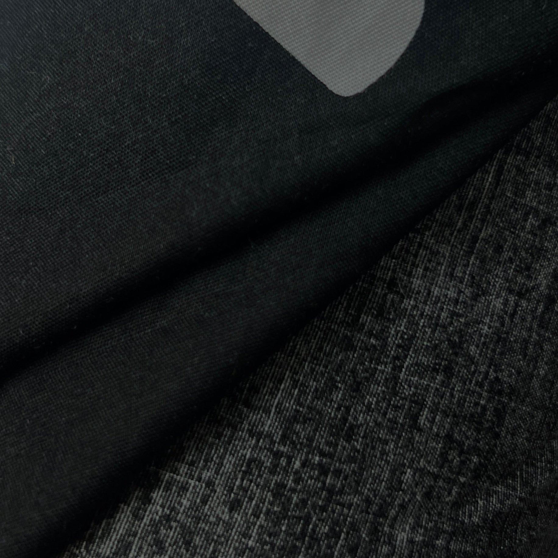 Close-up of black and gray fabric texture