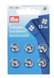 Snap fasteners, 13mm, 6pc