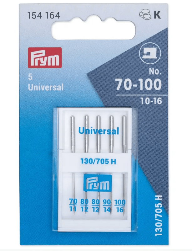 Prym universal sewing machine needles in assorted sizes 70-100.