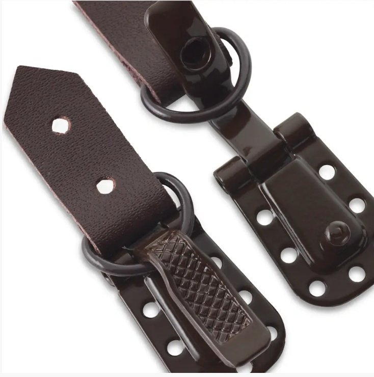 Fur hook clips leather