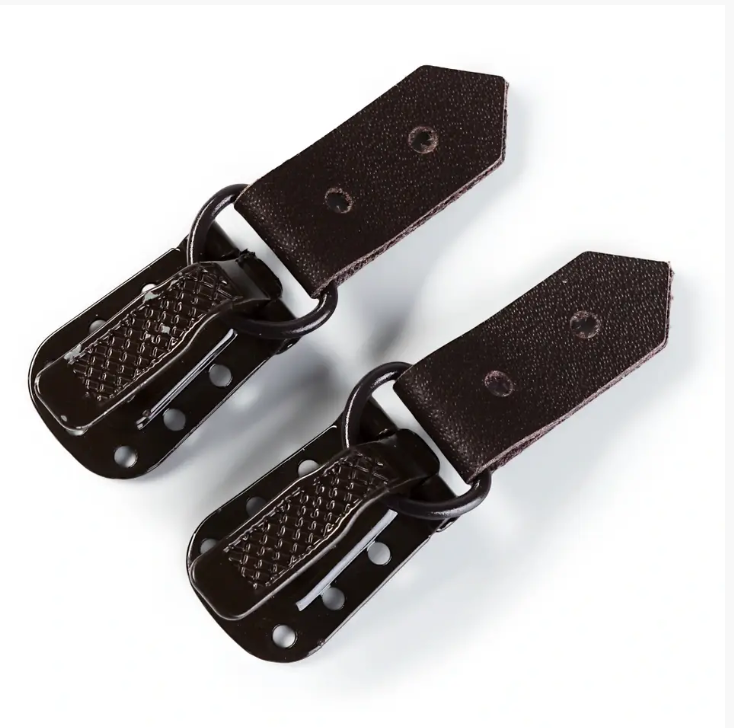 Fur hook clips leather