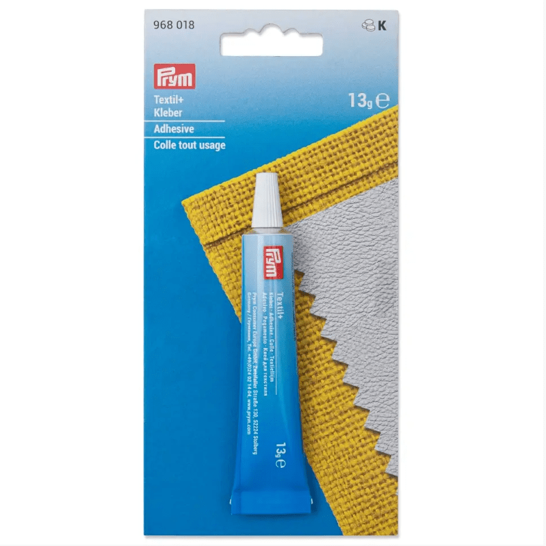 Prym Textil+ Adhesive tube with fabric samples.