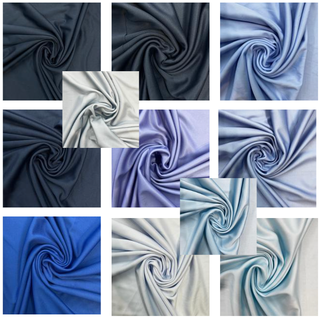 Blue Printed 100% Polyester Jersey | SALEXML208 - 218