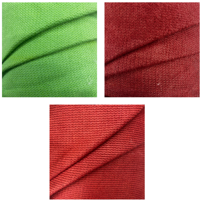 Red and Green Thick Interfacing Knit Apparel Fabric | SALEXML398 - 400