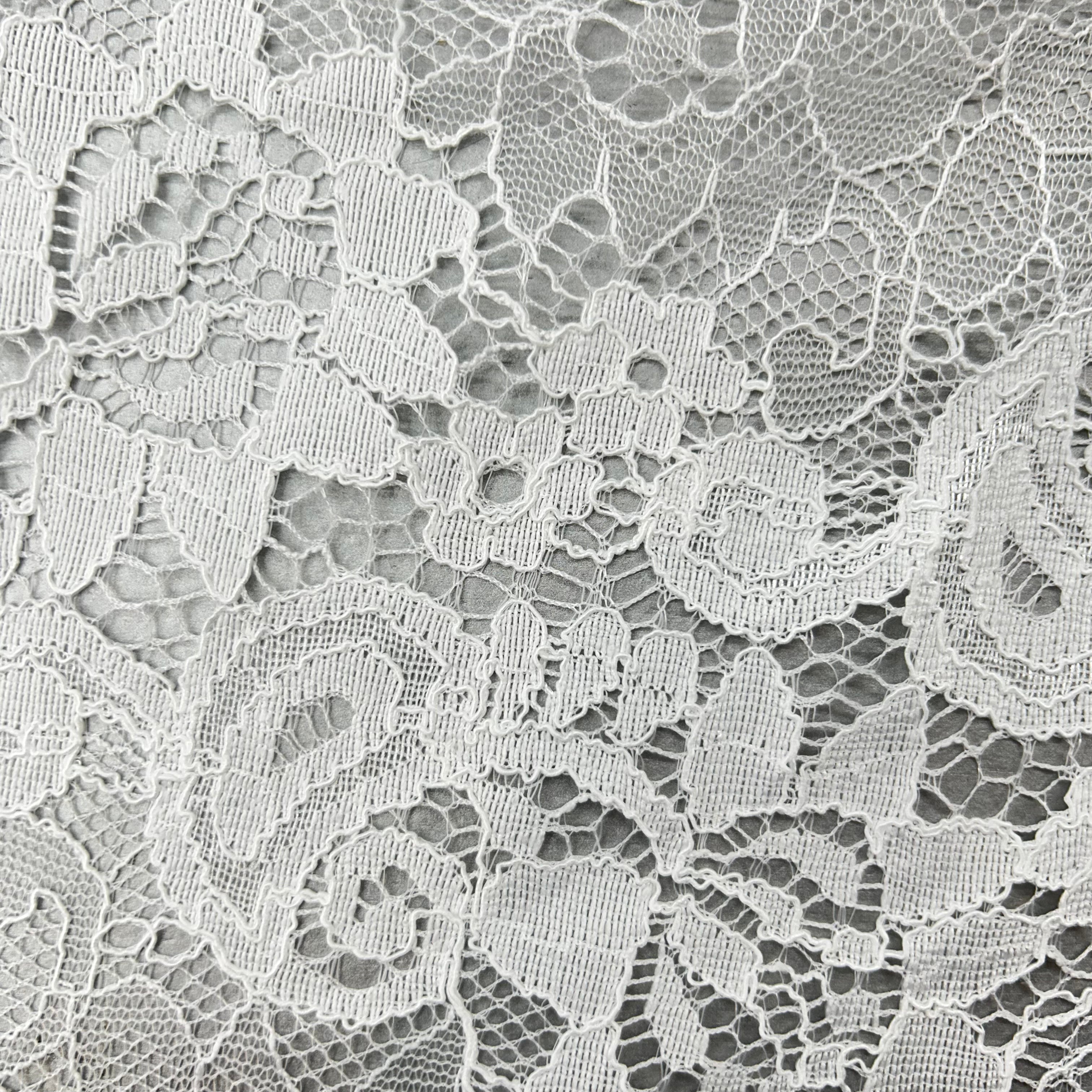Close-up of intricate lace fabric pattern